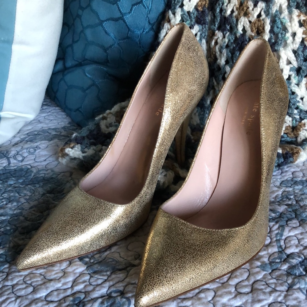 Kate Spade Women's Larisa Dress Pump, Gold Lame 8.5B - Picture 9 of 12